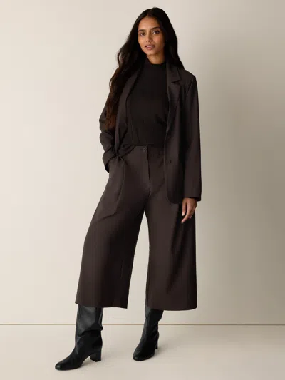 Eileen Fisher Seasonless Wool Pleated Culotte In Coffee