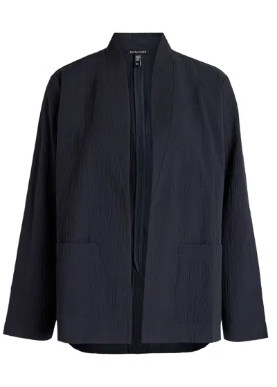 Eileen Fisher Seersucker Jacket In Blue