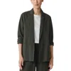 Eileen Fisher Seersucker Notch Collar Blazer In Seaweed
