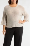 Eileen Fisher Sequin Merino Wool Sweater In Chalk