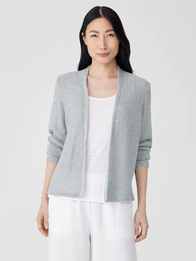 Eileen Fisher Sequin Sparkle Cardigan In Gray