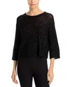 Eileen Fisher Sequin Wool Sweater In Black