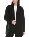 Eileen Fisher Long Wool Blazer In Black