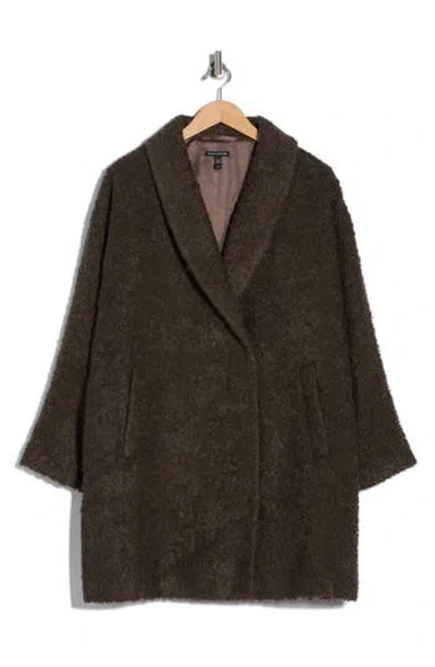 Eileen Fisher Shawl Collar Coat In Brown