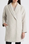 Eileen Fisher Shawl-collar Curly Alpaca Coat In Neutral