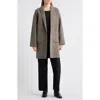 Eileen Fisher Shawl Collar Double Woven Wool Coat