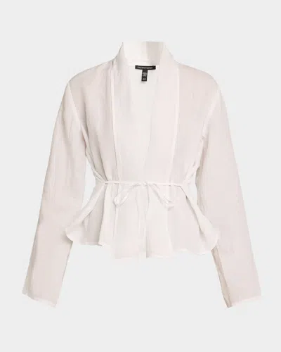 Eileen Fisher Shawl-collar Lightweight Organic Linen Jacket