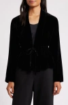 Eileen Fisher Shawl Collar Velvet Jacket In Black