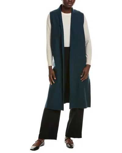Eileen Fisher Shawl Wool Vest In Black