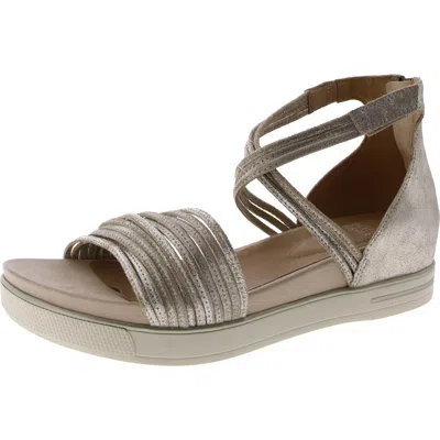 Eileen Fisher Shea Womens Suede Platform Sandals In Silver