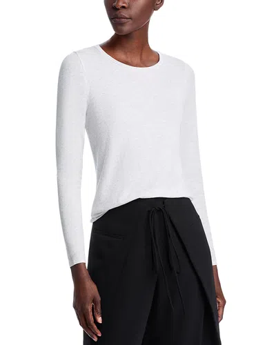 Eileen Fisher Sheer Knit Round Neck Tee In White