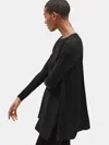 Eileen Fisher Sheer Silk Georgette Tunic With Slip In Black