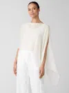 Eileen Fisher Sheer Silk Georgette Wrap In Brown