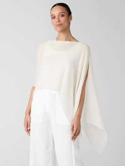 Eileen Fisher Sheer Silk Georgette Wrap In Brown