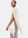 Eileen Fisher Sheer Silk Georgette Wrap In White