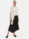 Eileen Fisher Sheer Silk Georgette Wrap In White