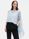 Eileen Fisher Sheer Silk Georgette Wrap In Blue