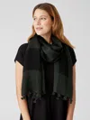 Eileen Fisher Sheer Silk Organic Cotton Grid Scarf In Multi