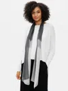 Eileen Fisher Sheer Silk Shibori Blocks Scarf In Gray