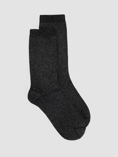 Eileen Fisher Shimmer Blend Trouser Sock In Black