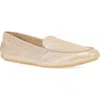 Eileen Fisher Shore Metallic Suede Casual Loafers In Platinum