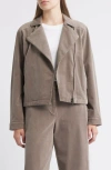 Eileen Fisher Short Rider Jacket In Brown