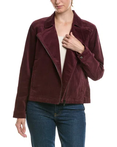Eileen Fisher Short Rider Jacket In Burgundy