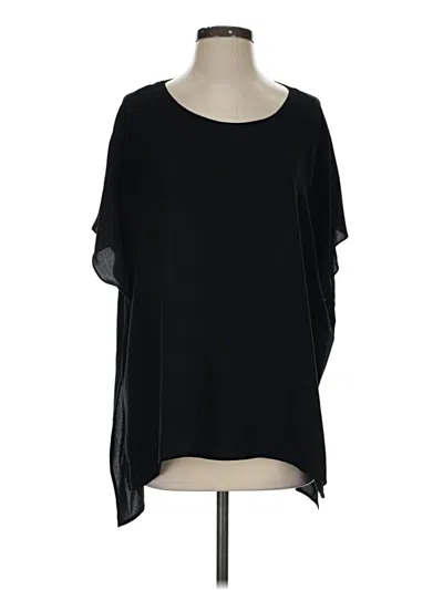 Pre-owned Eileen Fisher Short Sleeve Blouse In Black