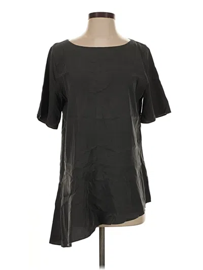Pre-owned Eileen Fisher Short Sleeve Blouse In Black