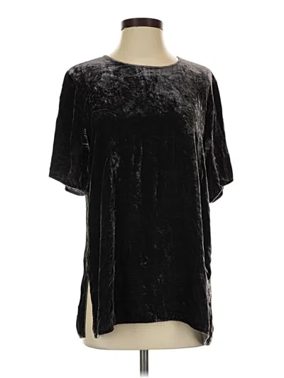 Pre-owned Eileen Fisher Short Sleeve Blouse In Black