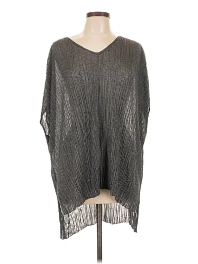 Pre-owned Eileen Fisher Short Sleeve Blouse In Gray