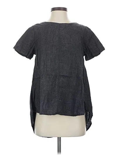 Pre-owned Eileen Fisher Short Sleeve Blouse In Gray
