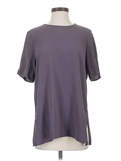 Pre-owned Eileen Fisher Short Sleeve Blouse In Gray