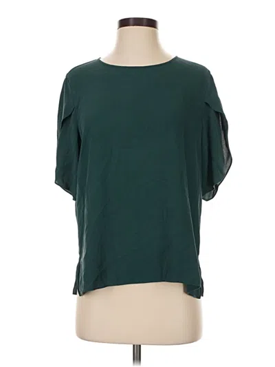 Pre-owned Eileen Fisher Short Sleeve Blouse In Green