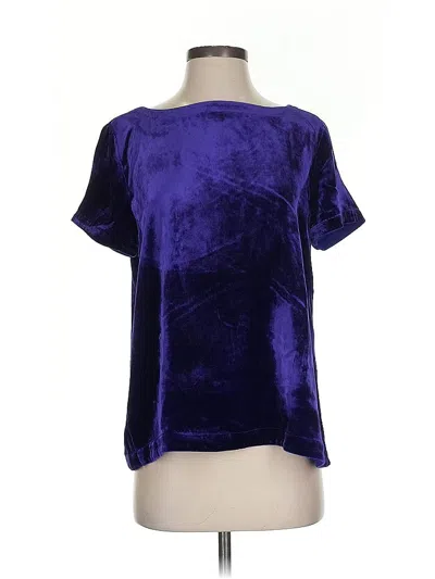 Pre-owned Eileen Fisher Short Sleeve Blouse In Purple