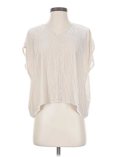Pre-owned Eileen Fisher Short Sleeve Blouse In White