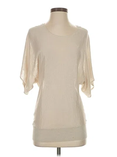 Pre-owned Eileen Fisher Short Sleeve Blouse In White