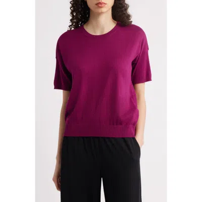 Eileen Fisher Short Sleeve Organic Cotton Blend Sweater