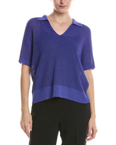Eileen Fisher Short Sleeve Sweater In Blue