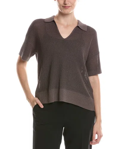 Eileen Fisher Short Sleeve Sweater In Brown