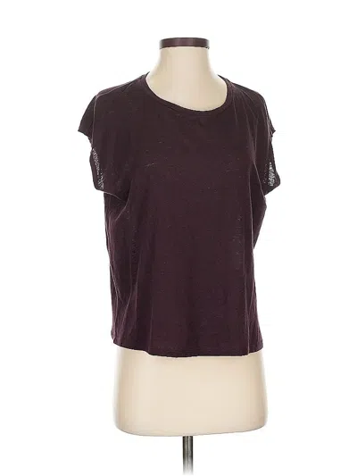 Pre-owned Eileen Fisher Short Sleeve T-shirt In Burgundy