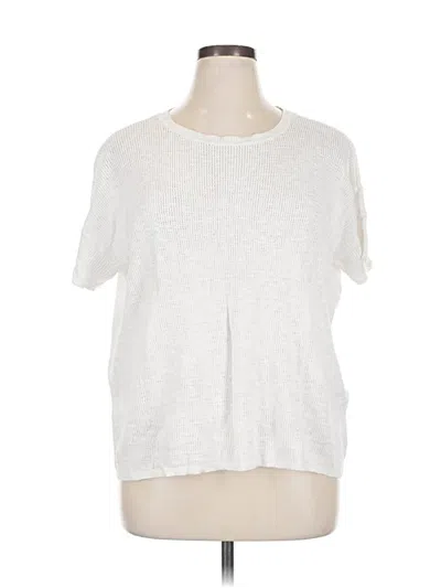 Pre-owned Eileen Fisher Short Sleeve T-shirt In White
