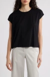 Eileen Fisher Crewneck Stretch Jersey Top In Black