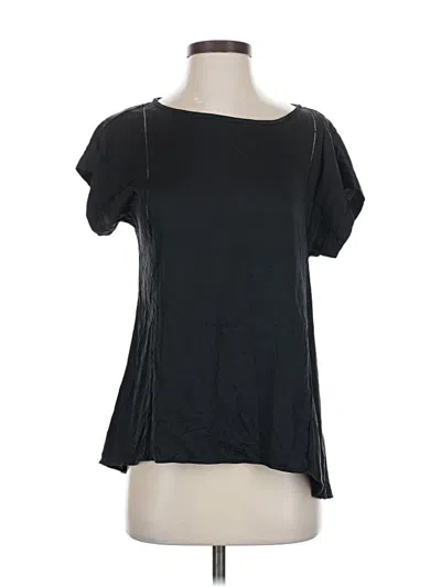 Pre-owned Eileen Fisher Short Sleeve Top Black Scoop Neck Tops