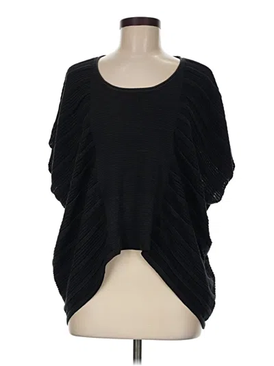 Eileen Fisher Short Sleeve Top Black Scoop Neck Tops