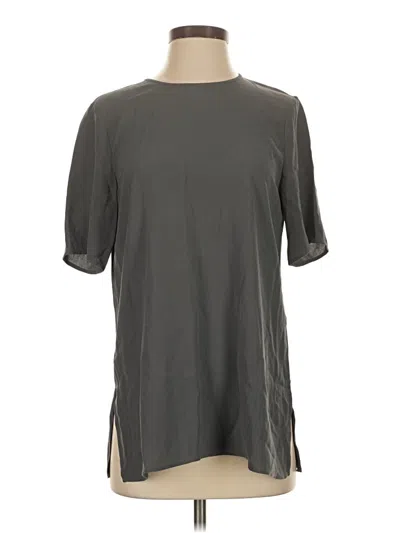 Pre-owned Eileen Fisher Short Sleeve Top Gray Crew Neck Tops
