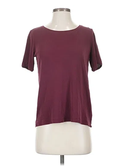 Pre-owned Eileen Fisher Short Sleeve T-shirt In Burgundy