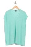 Eileen Fisher Short Sleeve V-neck Organic Linen Sweater