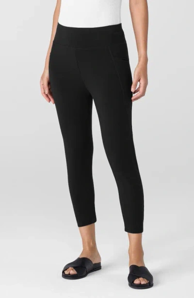 Eileen Fisher Side Pocket Capri Leggings In Black