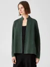 Eileen Fisher Silk & Organic Cotton Interlock Jacket In Green